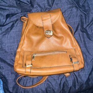 Source Unknown Tan Leather Backpack